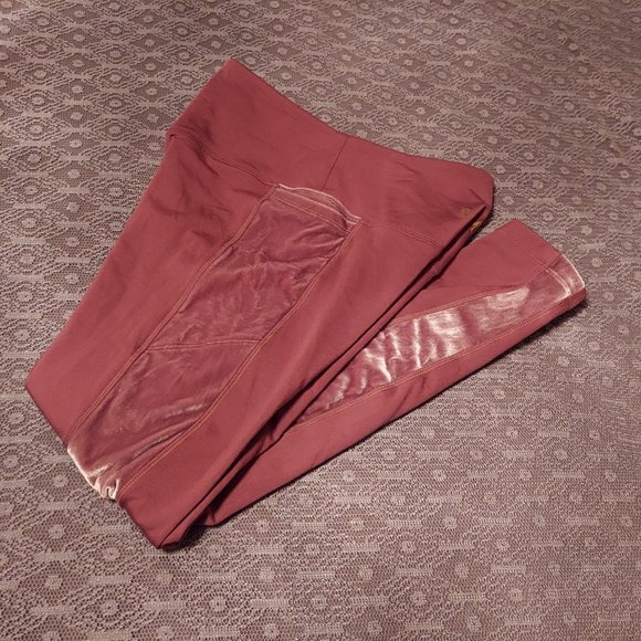 XS PINK By Victoria's Secret Dusty Rose Velvet High Waist Legging With Pockets - Picture 3 of 7
